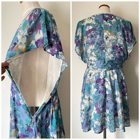 Free People Freddy Tie belt Mini Dress in Night Combo size Large NWOT - Picture 5 of 7